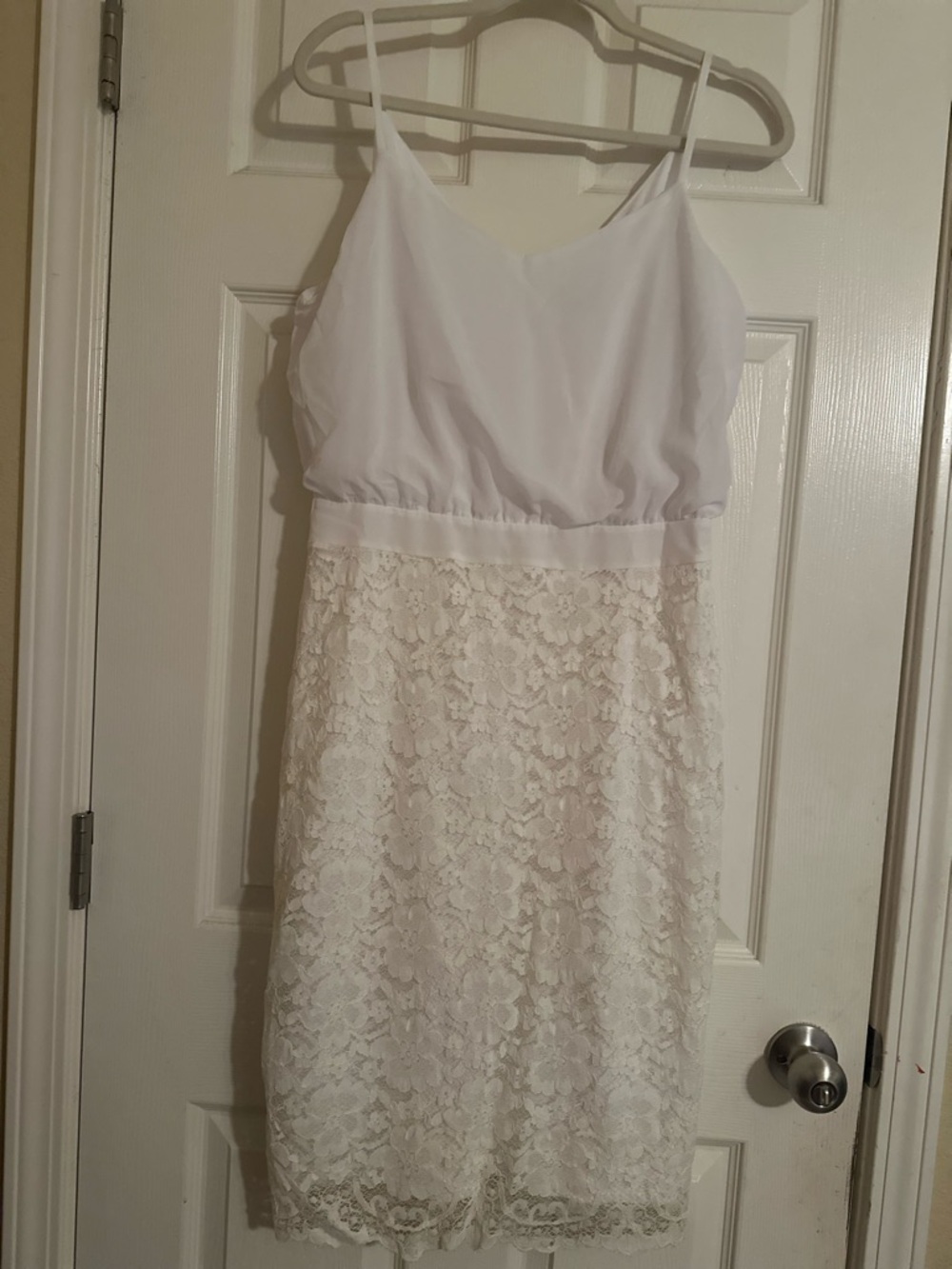 White Lace Spaghetti Strap Dress Size 12